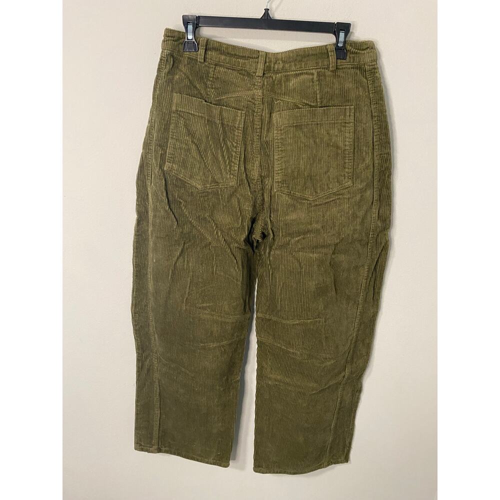 New Jacquie The Label Corduroy Embroidered Barrel Pants, Green Size Large - Picture 3 of 3
